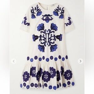 NWT SEA NY Catrine Applique Blue and White Dress Size XL